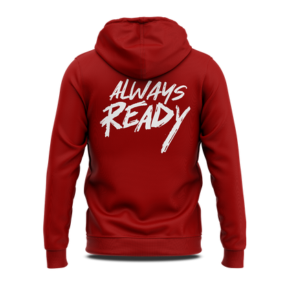 Always Ready Red Hoodie - Back