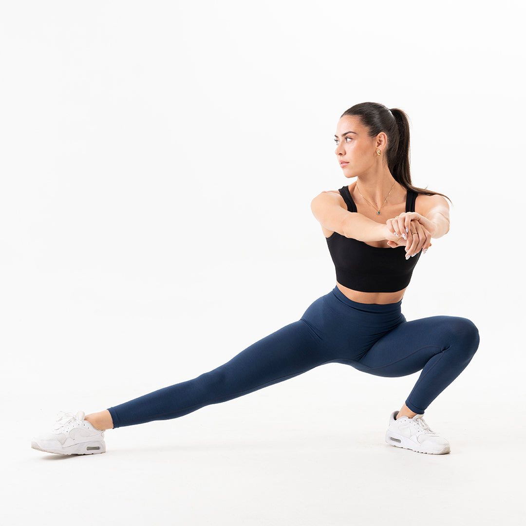 Indigo Blue Solid Seamless Leggings – REDCON1
