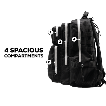 TACTICAL PRO BACKPACK 45L BLACK W/ WHITE