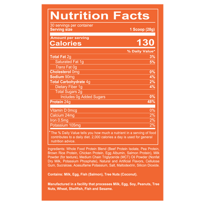 MRE Lite - Animal Based Protein (2 LB) - Juniors - Raspberry Swirl Supp Fact