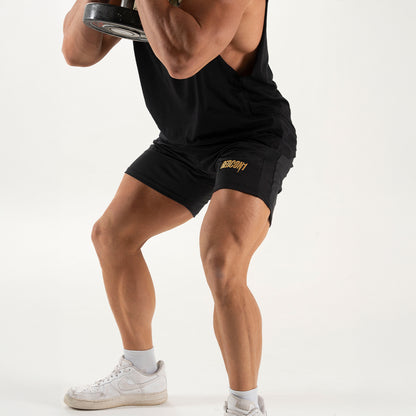 Black and Gold Motion Elite Shorts