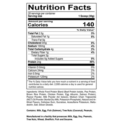 Junior’s MRE Lite  Peanut Butter Chocolate 1 lb. Supp Fact