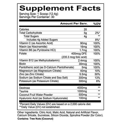 CANTEEN - Blue Freeze Supplement Fact