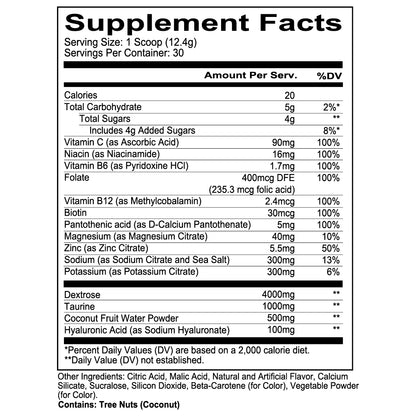 CANTEEN - Orange Crush Supplement Fact