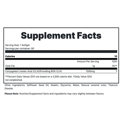 Basic Training CLA  Supplement Fact