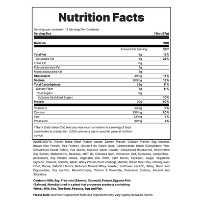 MRE Bar - Crunchy Peanut Butter Supp Fact