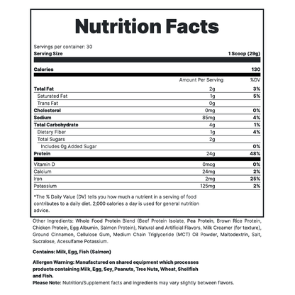 MRE Lite -Snickerdoodle Supplement Fact