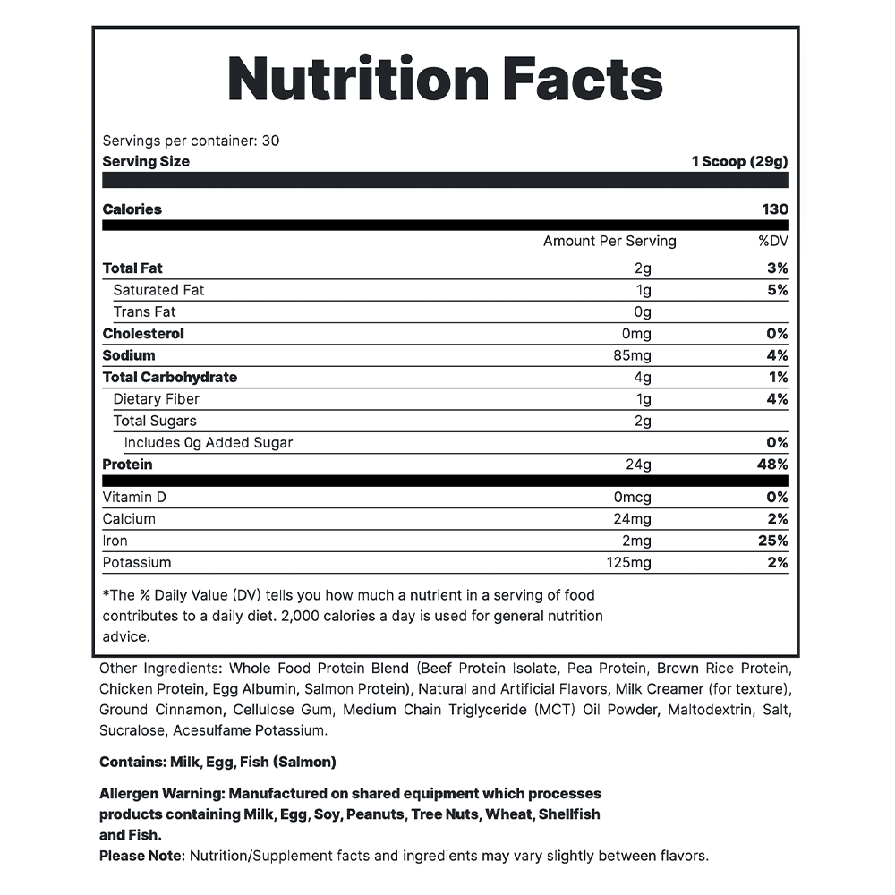 MRE Lite -Strawberry Shortcake Supplement Fact