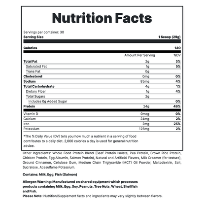 MRE Lite -Strawberry Shortcake Supplement Fact