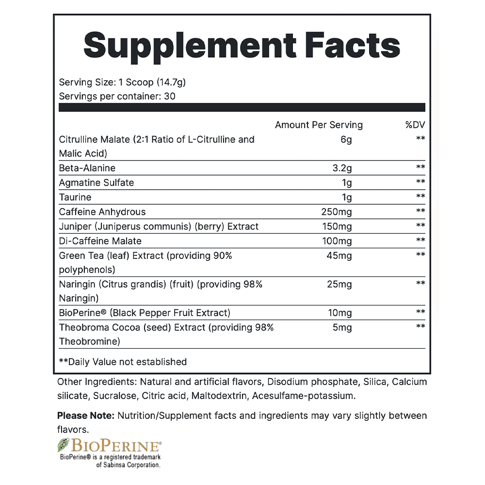 Total War - Strawberry Kiwi Supplement Fact