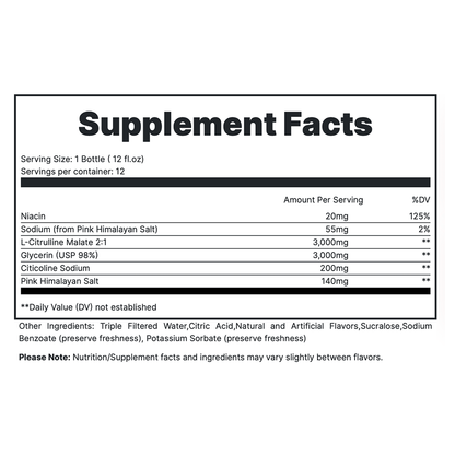 Big Noise RTD - Rainbow Candy Supplement Fact