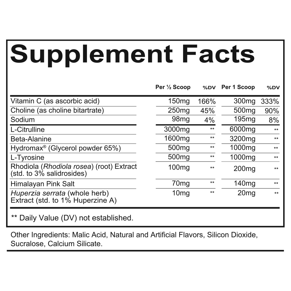 Total War PUMP-Strawberry Kiwi Supp Fact