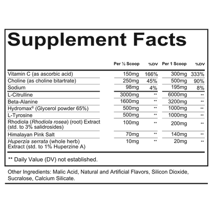 Total War PUMP-Strawberry Kiwi Supp Fact