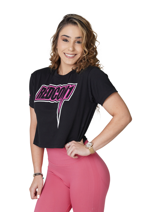 Premium Flowy Black & Pink Crop With Model