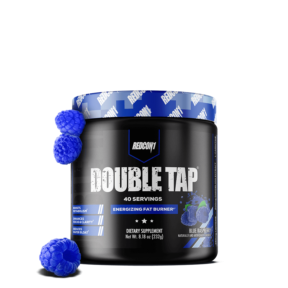 REDCON1 Double Tap Pre-Workout – Blue Raspberry (40 Servings) – Explosive Energy & Focus!