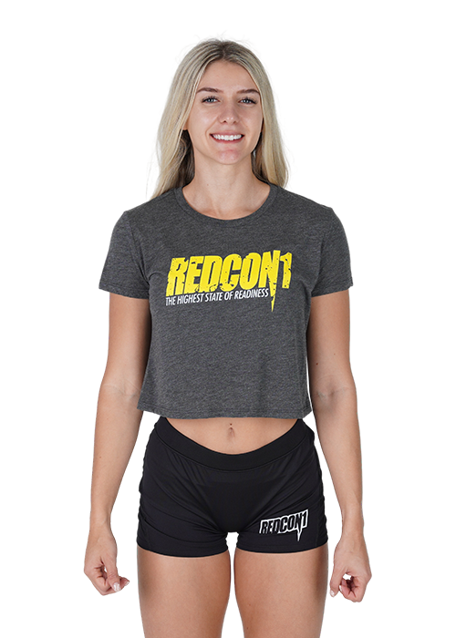 Premium Dark Grey Heather Crop With Model