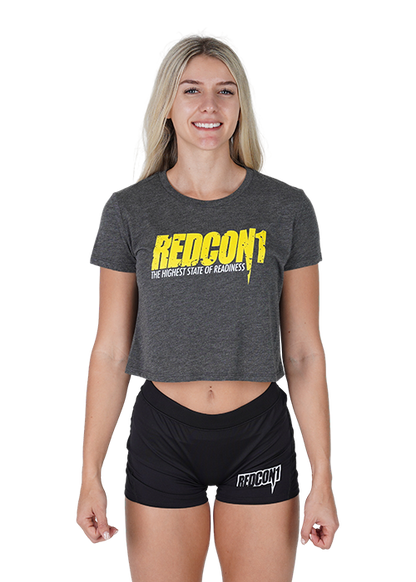 Premium Dark Grey Heather Crop With Model